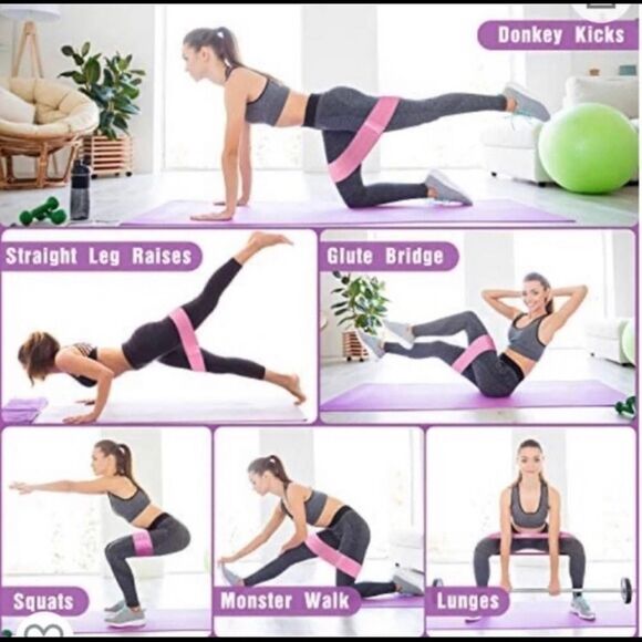 NEW 3 Pack Resistance Bands Legs and Butt Exercise - Picture 5 of 5